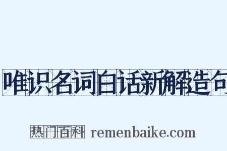 唯识名词白话新解造句是什么意思的图片